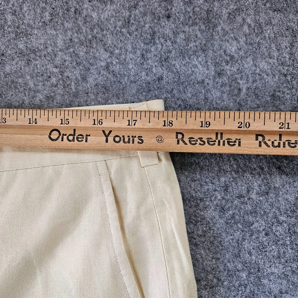Irvine Park Mens 36S Cream Silk Cotton Blend Dress Pants Flat Front SCSLKV6 NWT